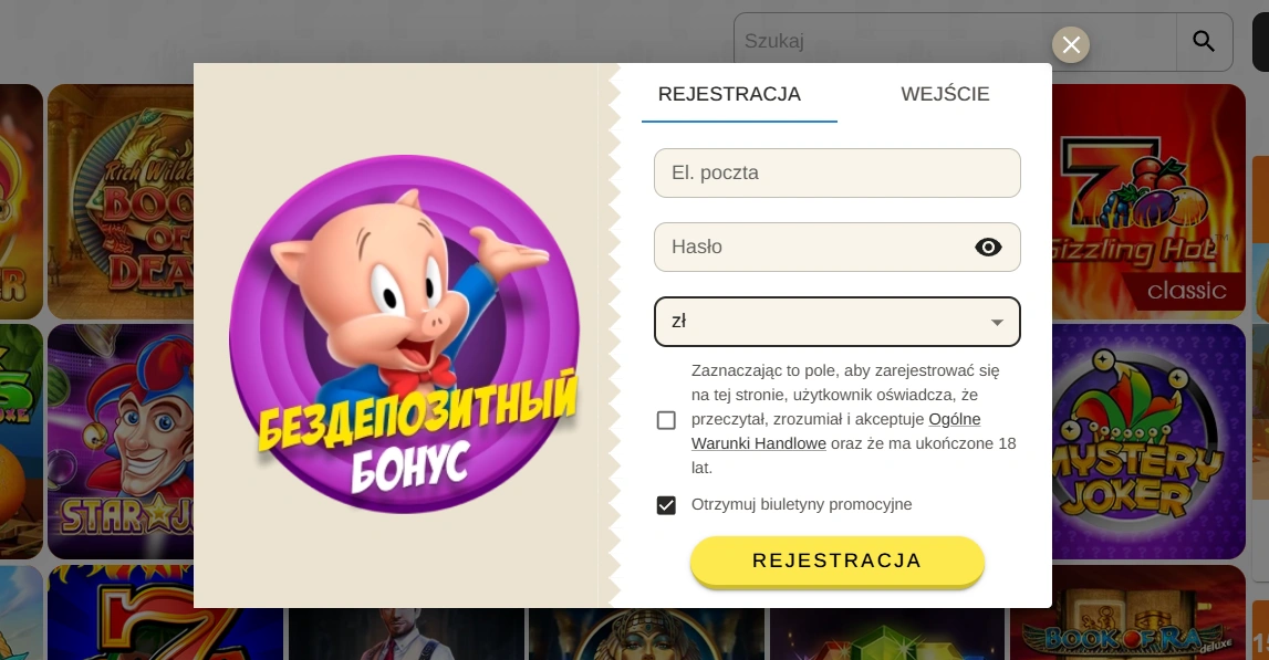 Rejestracja w Beep Beep Casino